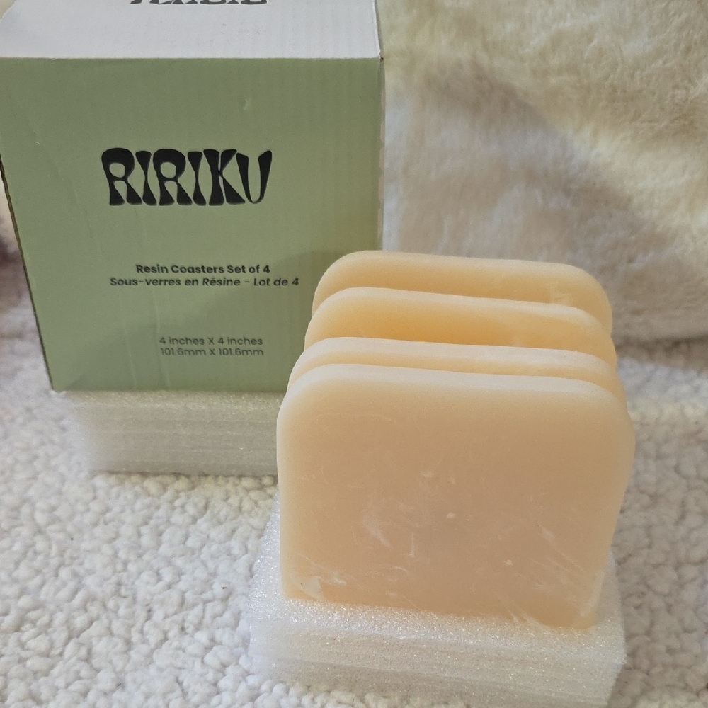 Resin Coasters Set - Soft Peach